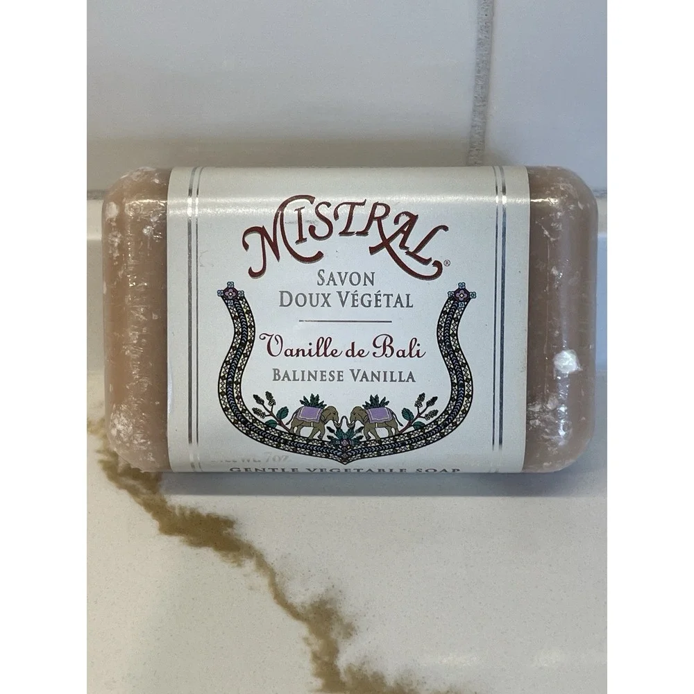 Mistral Vanille de Bali Gentle Bar‎ Soap 7 oz/200 g France Balinese Vanilla NEW